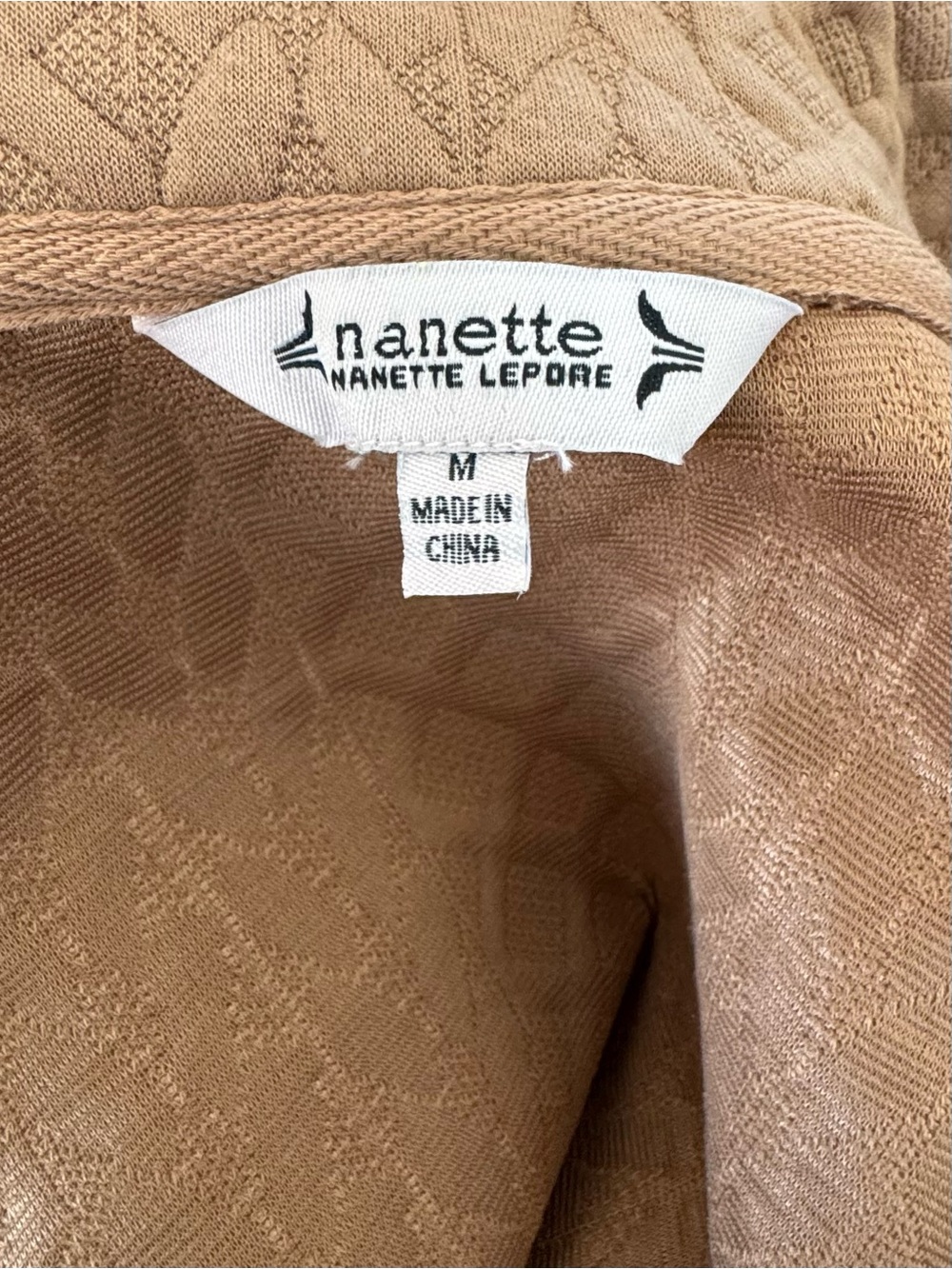 Nanette Lepore Taupe Cable Quilted Jacket - Picture 4 of 4